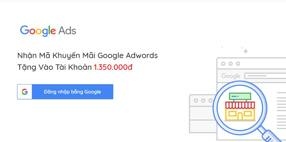 Nhận mã khuyến mãi 1.350.000 vnđ Google AdWords