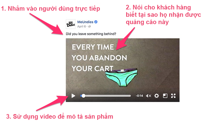 Mẫu quảng cáo facebook 19: Khôi phục giỏ hàng bị bỏ rơi