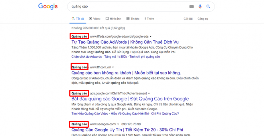 Hướng dẫn sử dụng Google AdWords cho người mới - fff.com.vn